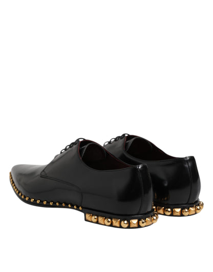Dolce & Gabbana Men's Calfskin Leather Derby Lace-Up Shoes - Black