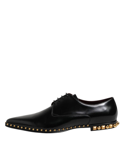 Dolce & Gabbana Men's Calfskin Leather Derby Lace-Up Shoes - Black