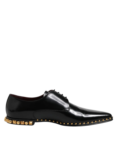Dolce & Gabbana Men's Calfskin Leather Derby Lace-Up Shoes - Black