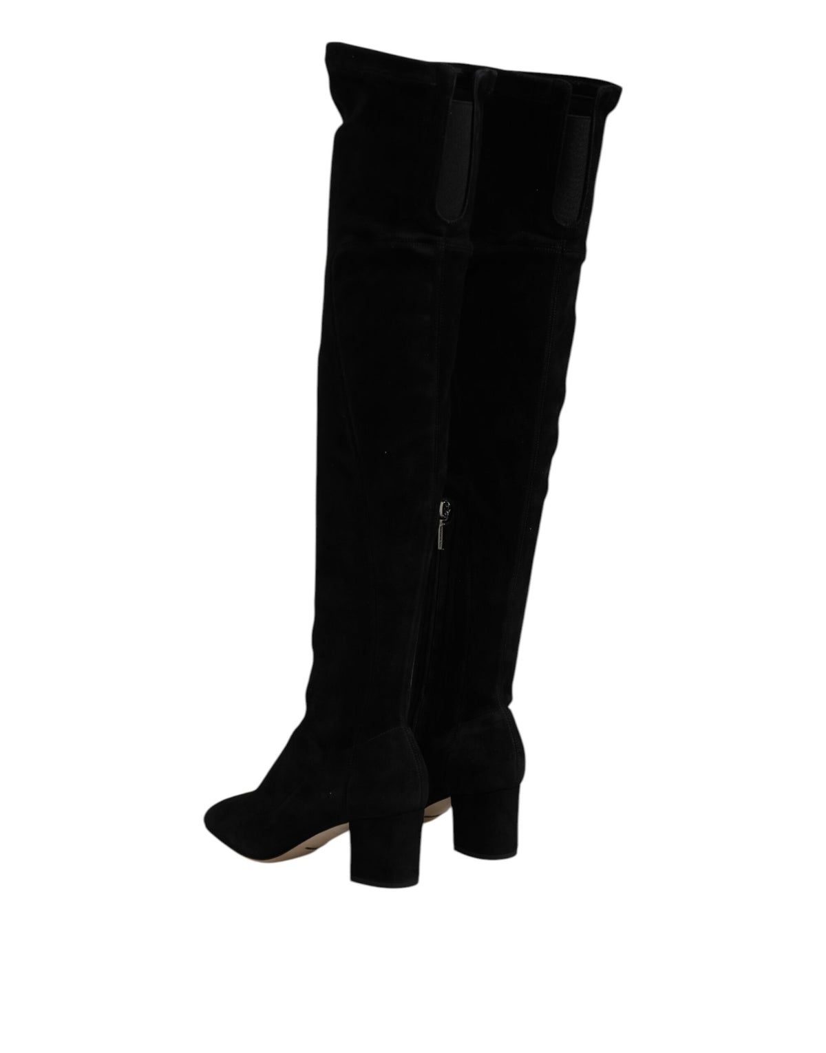 Dolce & Gabbana Women's Suede Lamb Leather High Knee-High Boots - Black