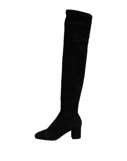 Dolce & Gabbana Women's Suede Lamb Leather High Knee-High Boots - Black