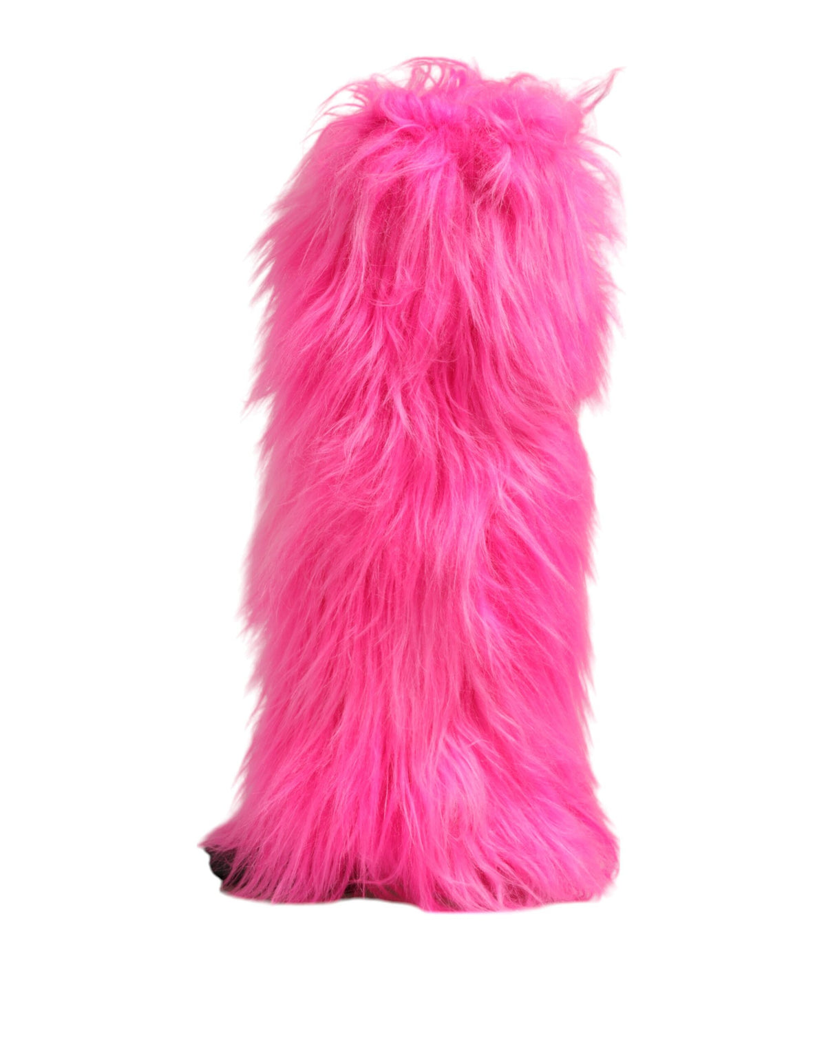 Dolce & Gabbana Women's Polyester Leather & Faux Fur High-Heel Boots - Pink