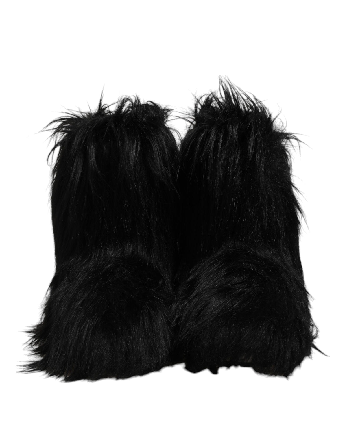 Dolce & Gabbana Men's Calf Leather Faux Fur & Rubber Mid-Calf Boots - Black