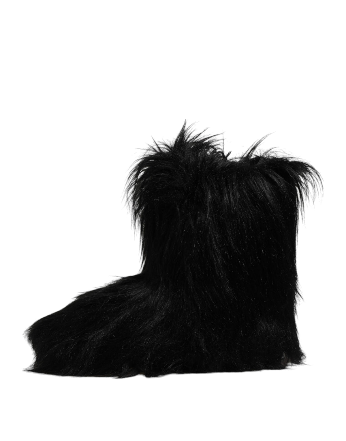 Dolce & Gabbana Men's Calf Leather Faux Fur & Rubber Mid-Calf Boots - Black