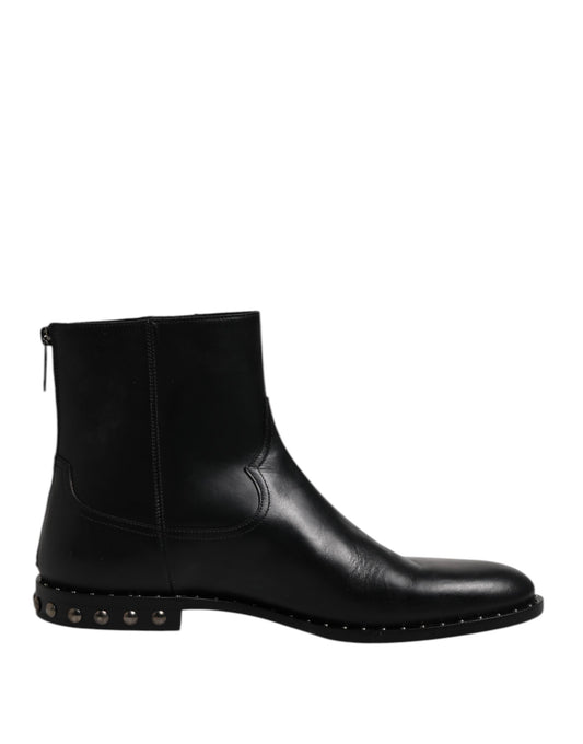 Dolce & Gabbana Men's Calf Leather Ankle Boots - Black