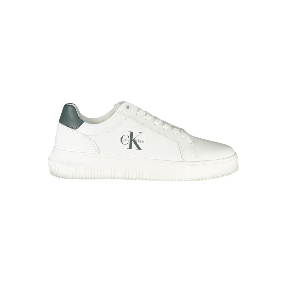 Sneakers by Calvin Klein for men in polyester polyethylene leather green, white & print features an sumptuous design from the Men's Fashion Polyester Polyethylene Leather Sneakers collection, highlighting a sumptuous fashion style for a premium, high-fashion look.