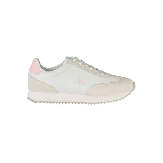 Athletic Sneakers by Calvin Klein for women in polyester polyethylene leather pink & white showcases an impeccable silhouette, defined by an impeccable athletic style design that perfectly captures the essence of the Women's Athletic Polyester Polyethylene Leather Sneakers.