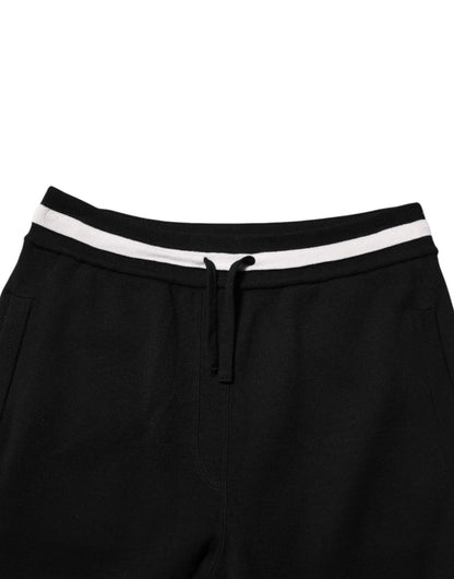 Dolce & Gabbana Black Cotton Men Jogger Sweatpants Pants