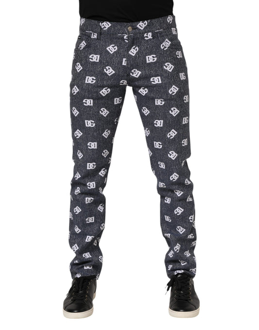 Jeans by Dolce & Gabbana for men in stretch denim cotton dark-gray & print presents a refined pantology silhouette, artfully defined by a refined pantology skinny & slim, long, and a sophisticated .
