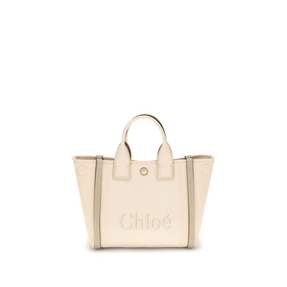 Shoulder Tote Bag by Chloé for women in leather & cotton beige, signature & monogram features a effortless sophistication silhouette, secured by a snap & magnetic with ample and versatile shoulder-strap, adjustable-strap & handle for a effortless sophistication finish.