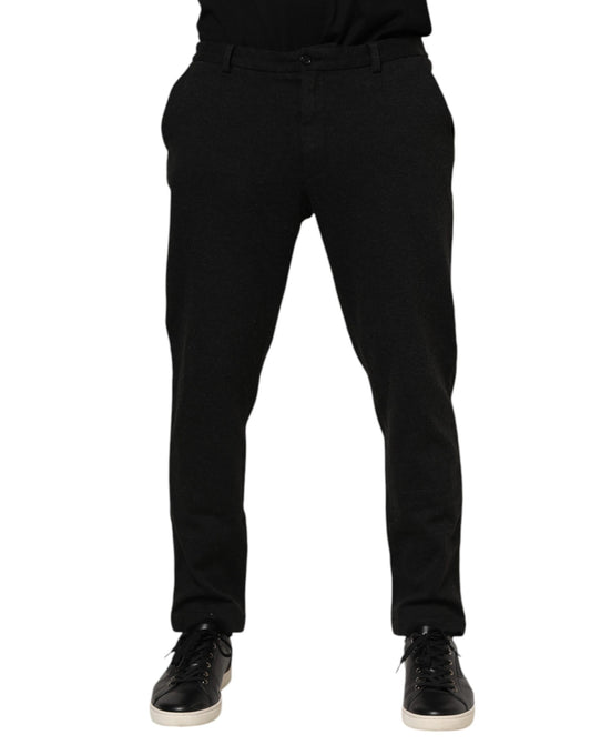Pants by Dolce & Gabbana for men in stretch viscose & nylon dark-gray features a stylish silhouette with a stylish , long, and .