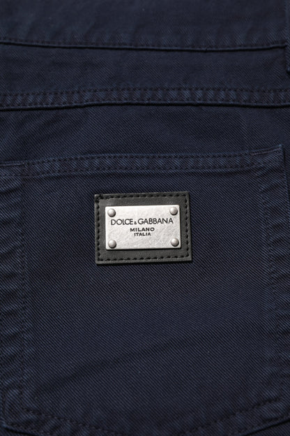 Dolce & Gabbana Black Cotton Tapered Denim Jeans