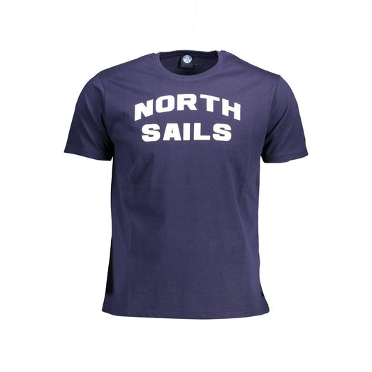 T-Shirt by North Sails for men in cotton blue showcases a unassuming silhouette, artfully detailed with a refined crew neckline and unassuming short-sleeve for a sophisticated, contemporary look.