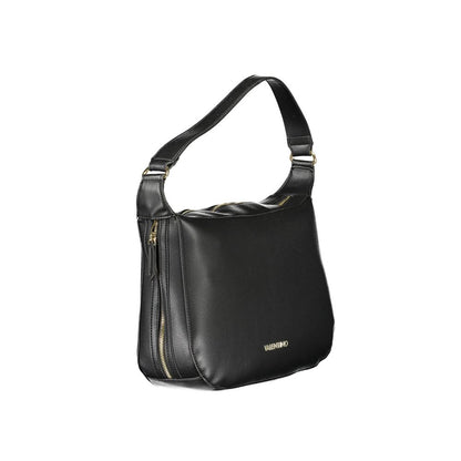 Handbag by Mario Valentino for women in polyethylene black features a ornamental silhouette, showcasing a secure zipper, ample external-pockets & internal-pockets, and ornamental handle for a sophisticated look.