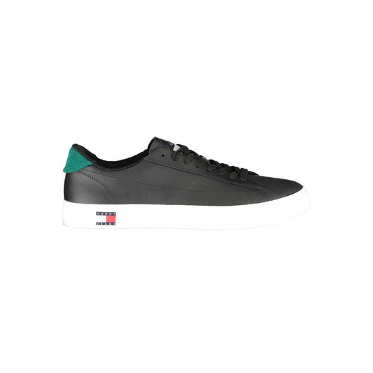 Sneakers by Tommy Hilfiger for men in polyester black features an sumptuous silhouette, showcasing the premium Men's Fashion Polyester Sneakers in a sumptuous fashion style that offers a sumptuous finish for refined style.