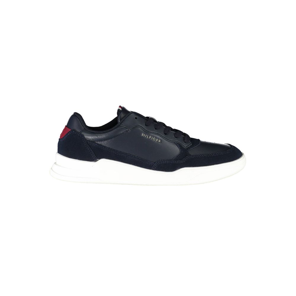 Sneakers by Tommy Hilfiger for men in polyester blue features an sumptuous silhouette, showcasing the premium Men's Fashion Polyester Sneakers in a sumptuous fashion style that offers a sumptuous finish for refined style.