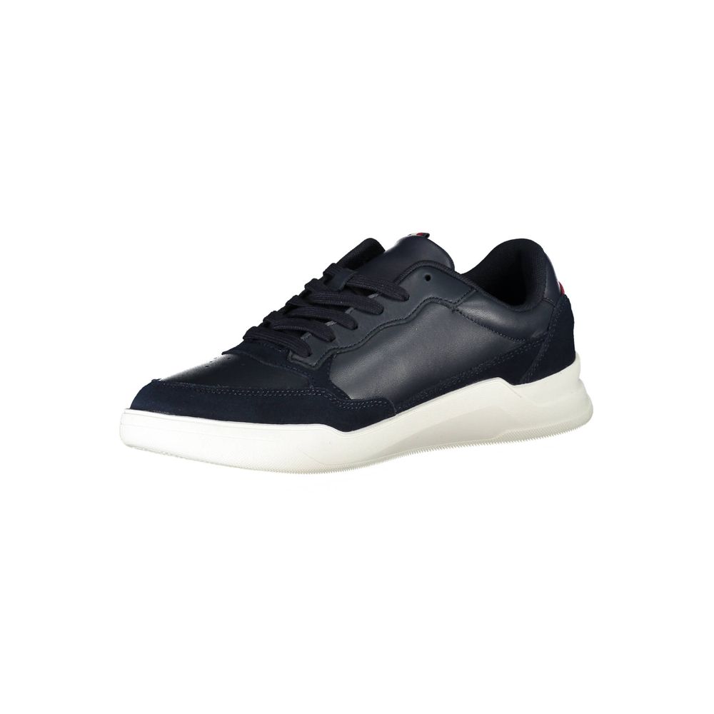 Sneakers by Tommy Hilfiger for men in polyester blue features an opulent silhouette from the Men's Fashion Polyester Sneakers collection, showcasing a signature fashion style with an opulent finish.