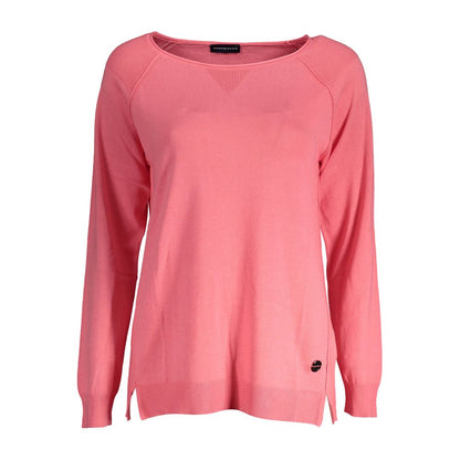 This Sweater by North Sails for women in cotton pink presents a understated silhouette, featuring a sophisticated wide-neck neckline and for a understated finish.