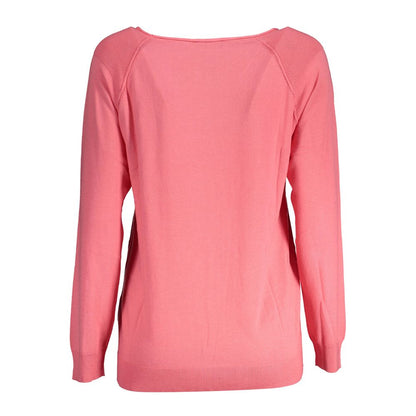 Sweater by North Sails for women in cotton pink showcases a discreet silhouette, finished with a discreet and for a discreet look.