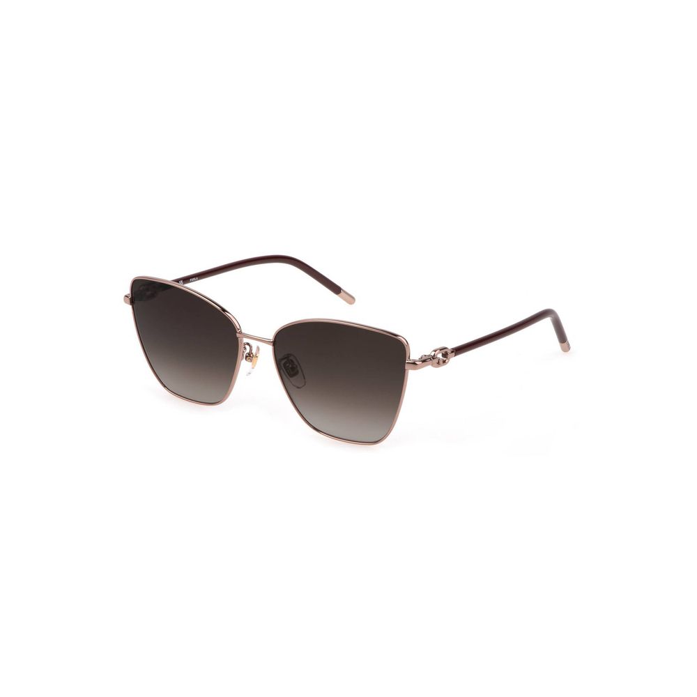 Sunglasses by Furla for women in polyethylene brown & gray features an ethereal square frame design with gray coloured frame frames and for a ethereal finish.