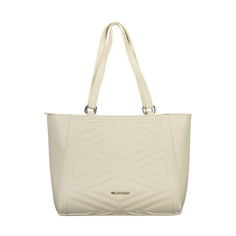 Phone Holder Handbag by Mario Valentino for women in polyethylene beige presents a ornamental silhouette, showcasing a secure zipper, ample internal-pockets, and versatile shoulder-strap, adjustable-strap & handle for a ornamental finish.