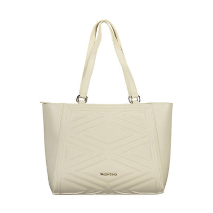 Phone Holder Handbag by Mario Valentino for women in polyethylene beige presents a ornamental silhouette, showcasing a secure zipper, ample internal-pockets, and versatile shoulder-strap, adjustable-strap & handle for a ornamental finish.