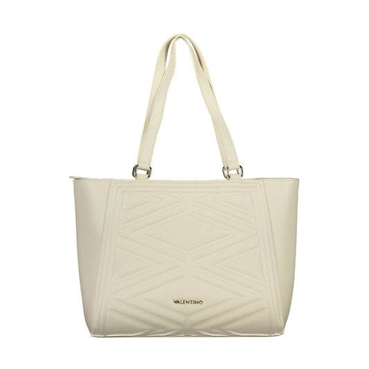 Phone Holder Handbag by Mario Valentino for women in polyethylene beige presents a ornamental silhouette, showcasing a secure zipper, ample internal-pockets, and versatile shoulder-strap, adjustable-strap & handle for a ornamental finish.