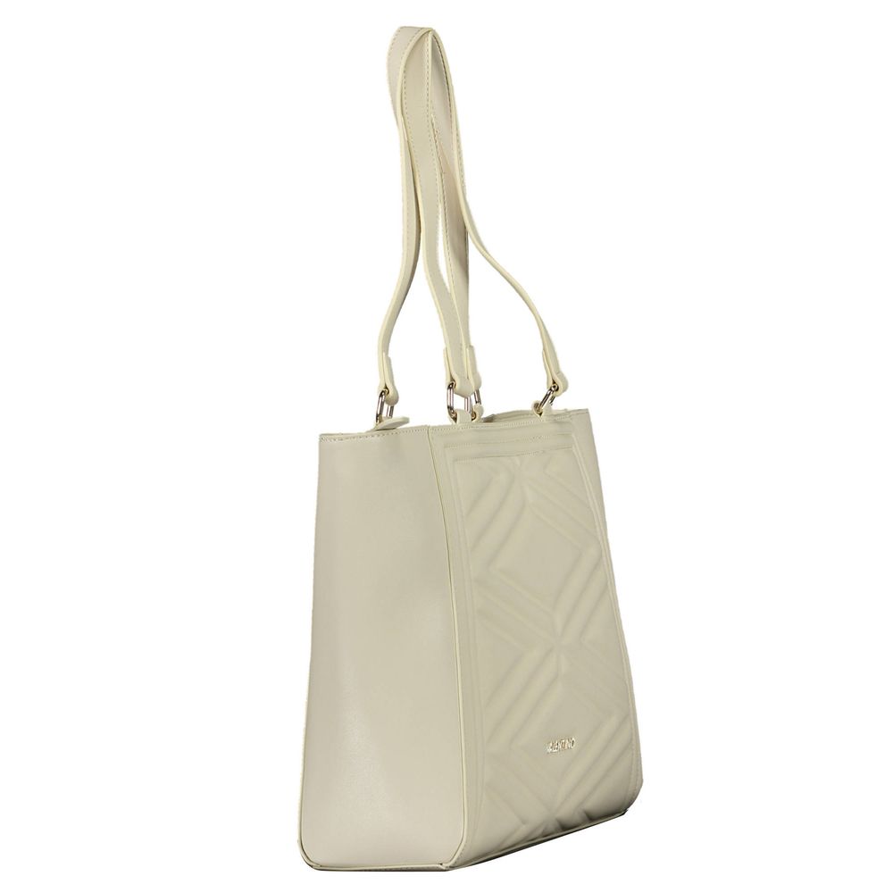 Phone Holder Handbag by Mario Valentino for women in polyethylene beige features a ornamental silhouette, showcasing a secure zipper, ample internal-pockets, and ornamental shoulder-strap, adjustable-strap & handle for a sophisticated look.