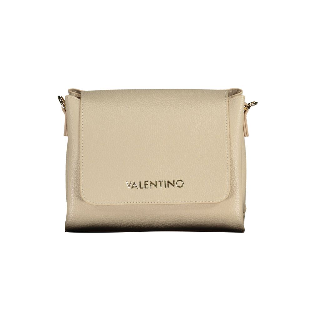 Handbag by Mario Valentino for women in polyethylene beige & signature features a signature silhouette, showcasing a secure snap & zipper and signature built-in-compartments & internal-pockets with versatile shoulder-strap, adjustable-strap & handle for a sophisticated look.