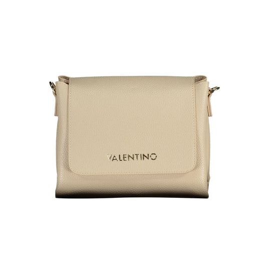 Handbag by Mario Valentino for women in polyethylene beige & signature features a signature silhouette, showcasing a secure snap & zipper and signature built-in-compartments & internal-pockets with versatile shoulder-strap, adjustable-strap & handle for a sophisticated look.