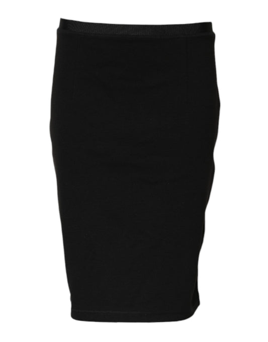 GF Ferre Women's Pencil Stretch Viscose Polyester Knee Skirt - Black