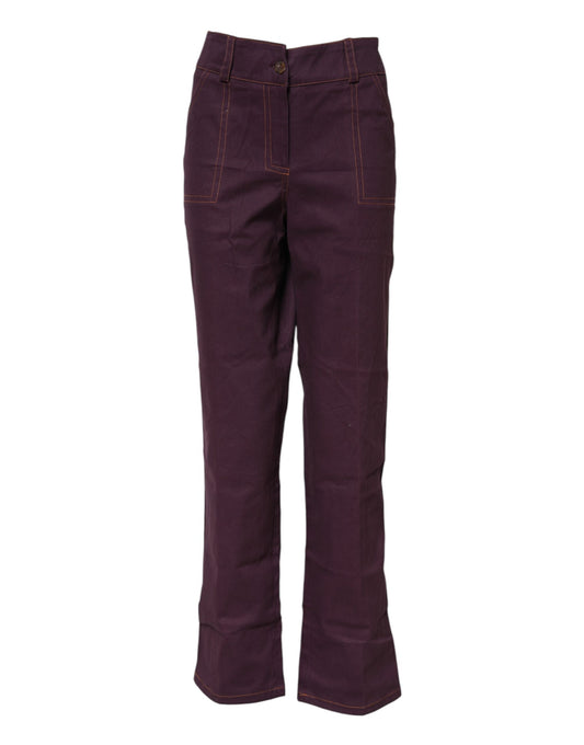 BENCIVENGA Women's Tapered Leg Flared High Rise Stretch Cotton Jeans - Purple