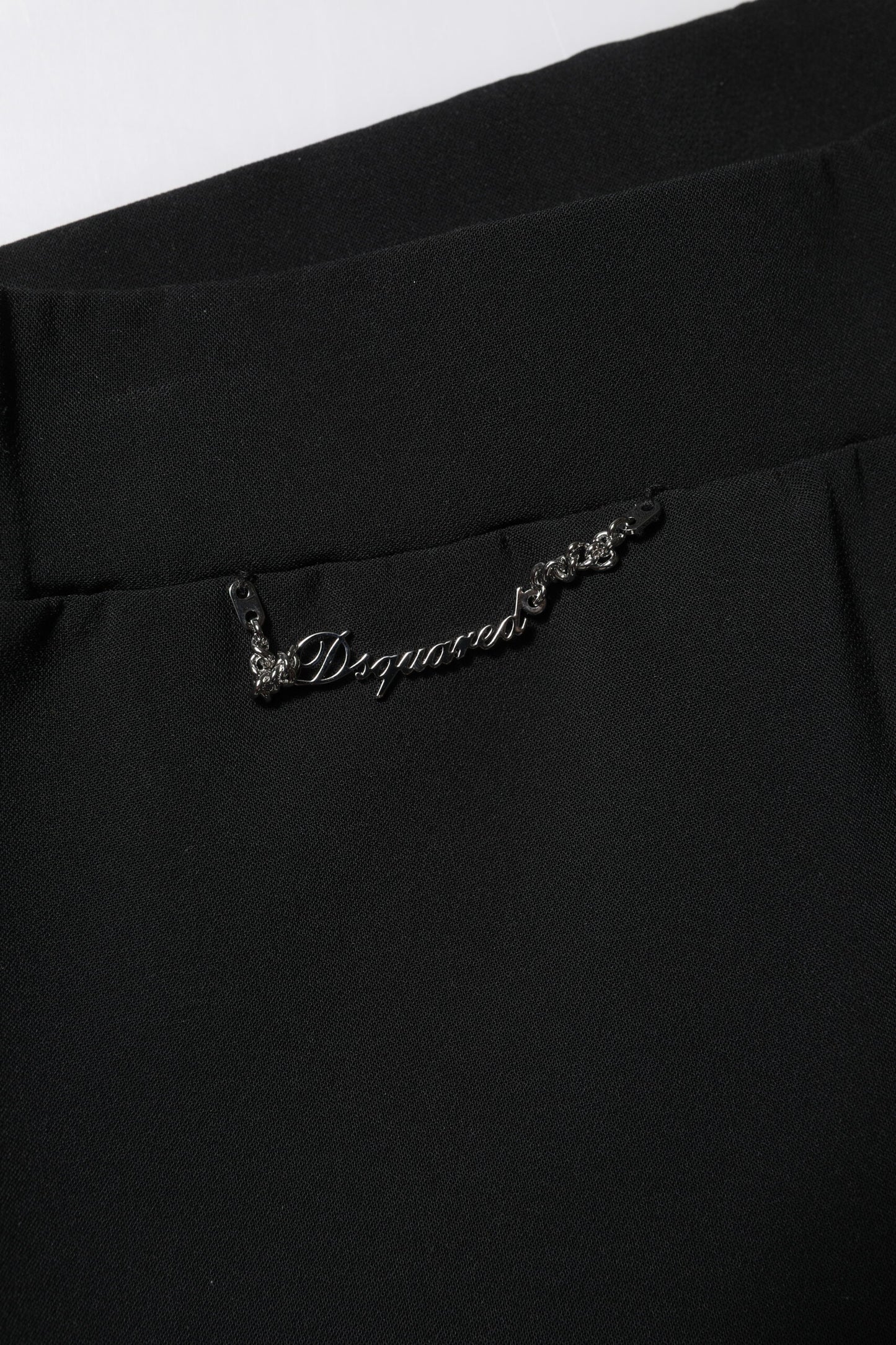 Dsquared² Black Polyester High Waisted Flared Pants