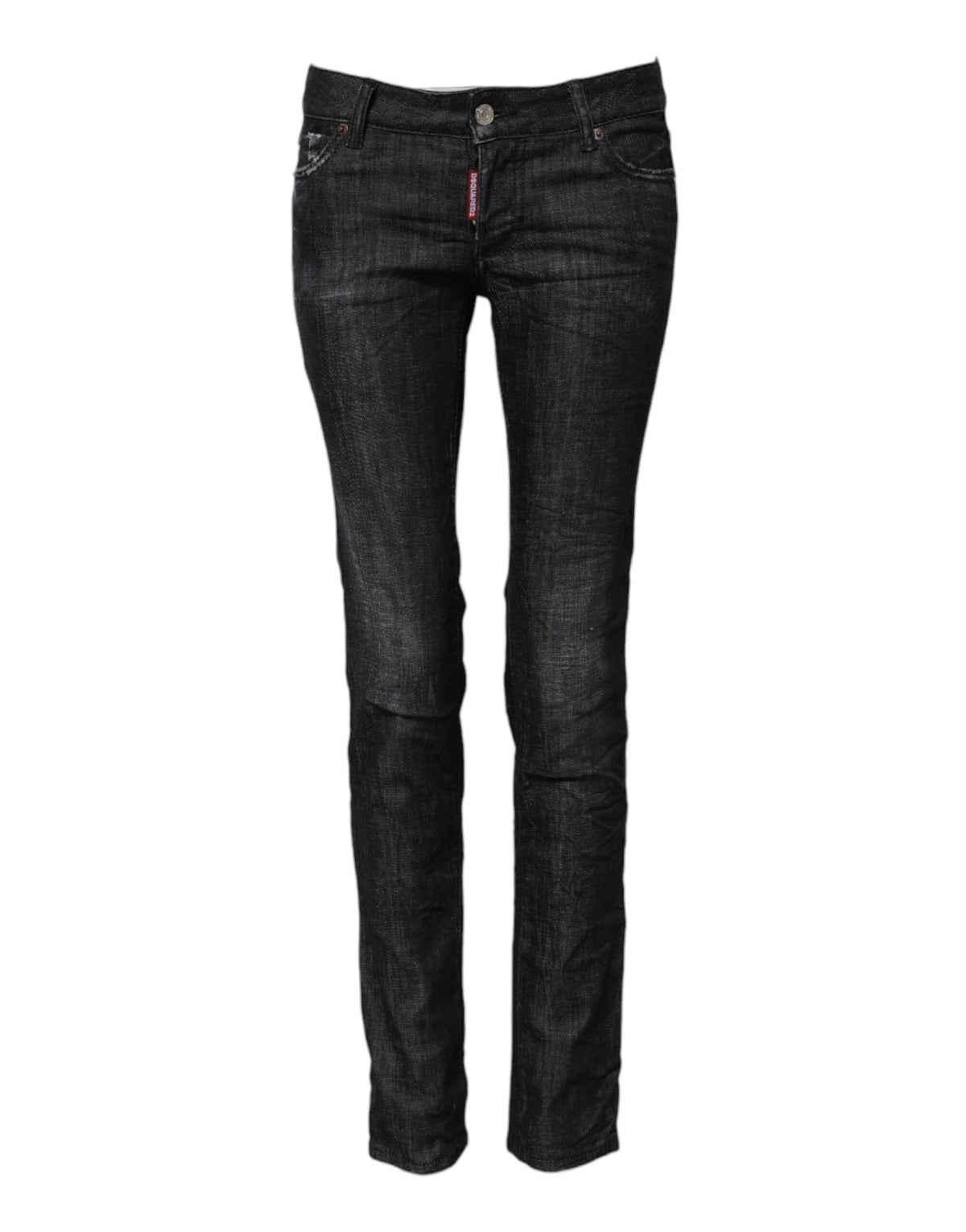 Dsquared² Women's Skinny Low Rise Stretch Denim Cotton Jeans - Black