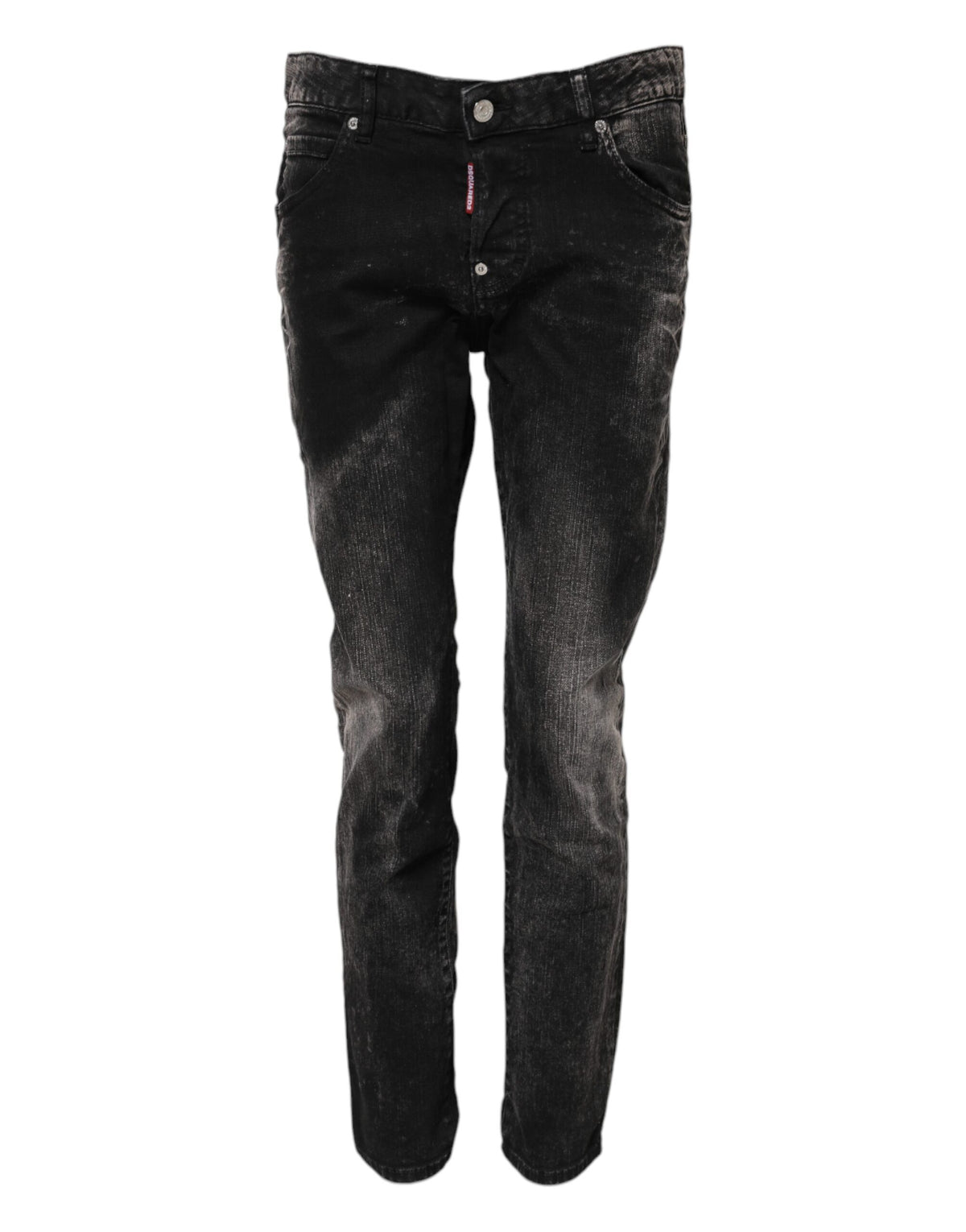 Dsquared² Women's Tapered Leg Mid Rise Stretch Denim Cotton Jeans - Black