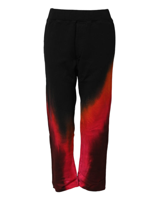 Dsquared² Women's Straight Mid Rise Cotton Joggers - Black Red