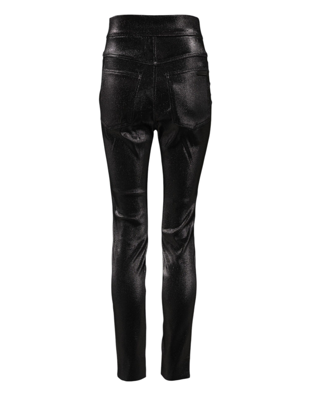 Dolce & Gabbana Women's Skinny High Rise Cotton Nylon Polyester & Lurex Jeans - Black Silver