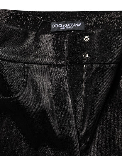 Dolce & Gabbana Women's Skinny High Rise Cotton Nylon Polyester & Lurex Jeans - Black Silver