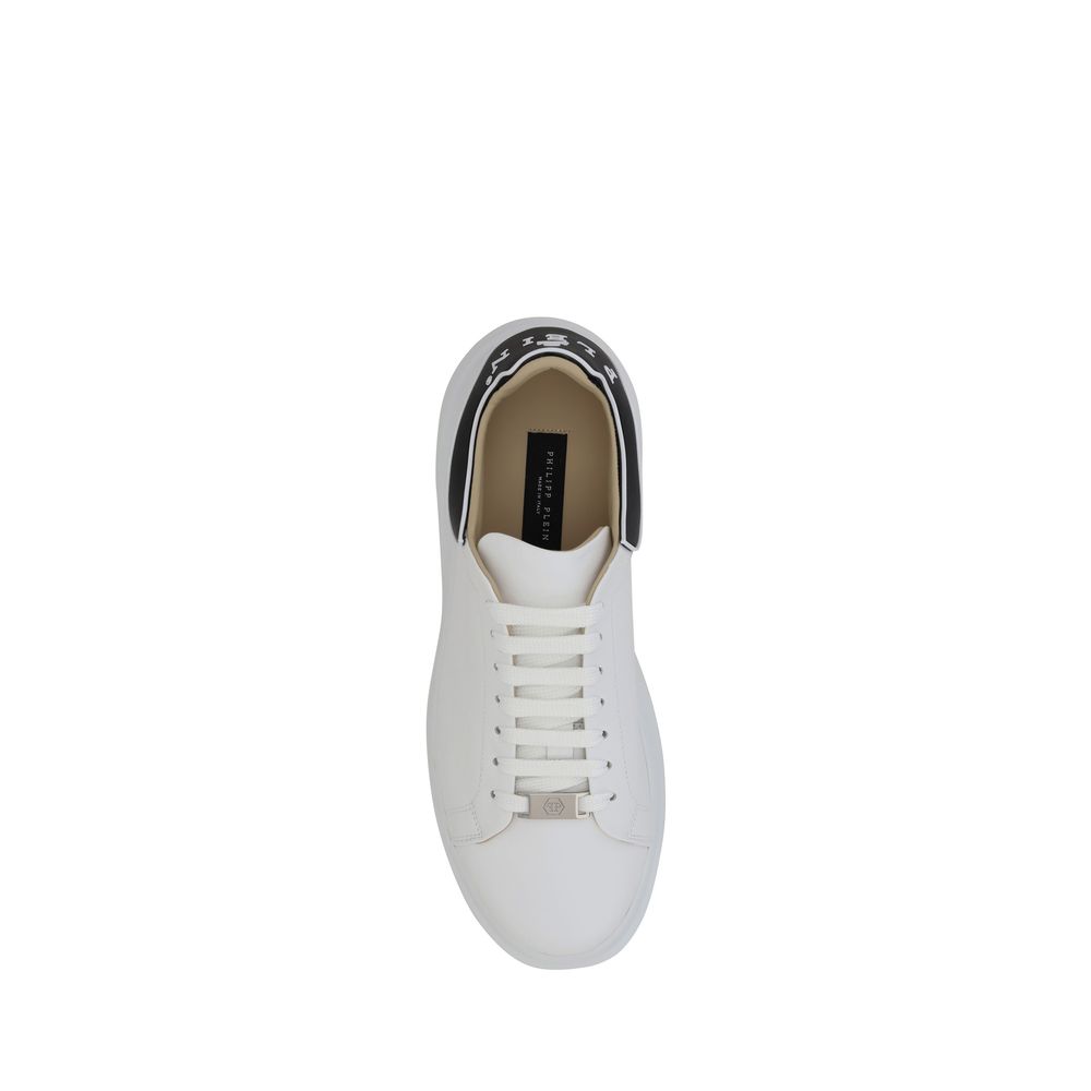 Sneakers by Philipp Plein for men in bos taurus calf leather white & monogram presents a impeccable silhouette as Men's Fashion Bos Taurus Calf Leather Sneakers, expertly defined by a impeccable fashion style for a impeccable, high-fashion look.