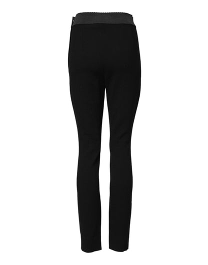 Dolce & Gabbana 9 To 5 Women's Leggings High Rise Virgin Wool - Black