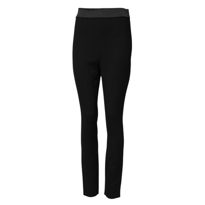 Dolce & Gabbana 9 To 5 Women's Leggings High Rise Virgin Wool - Black