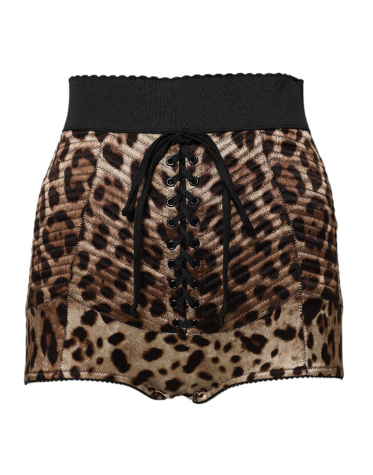 Dolce & Gabbana Women's High Rise Nylon & Polyurethane Shorts - Brown