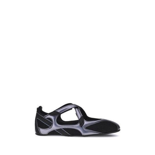 Sliders Flat Shoes by The Attico for women in polyester polyurethane & bos taurus calf leather black showcases a dynamic silhouette, artfully capturing Nomad Women's Polyester Polyurethane & Bos Taurus Calf Leather Sliders Flat Shoes through its distinctive and elegant .