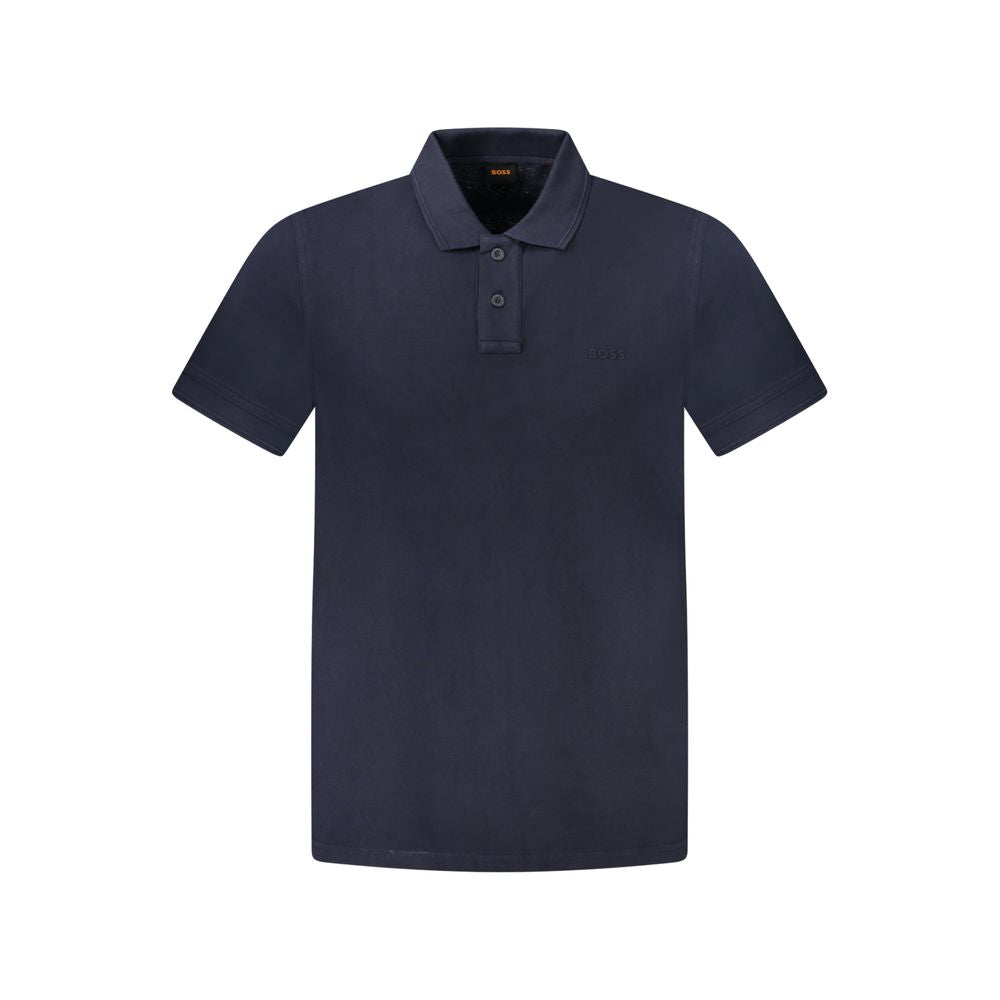 Polo Shirt by Hugo Boss for men in cotton blue showcases a enviable silhouette, featuring a refined v-neck neckline and for a enviable finish.