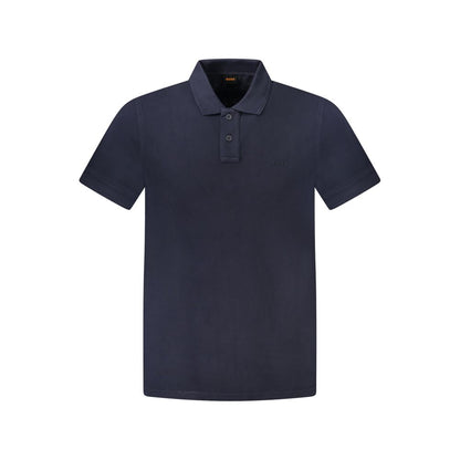 Polo Shirt by Hugo Boss for men in cotton blue showcases a enviable silhouette, featuring a refined v-neck neckline and for a enviable finish.