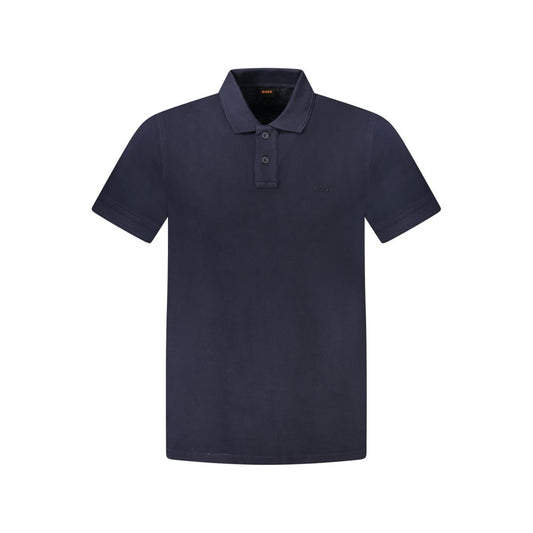 Polo Shirt by Hugo Boss for men in cotton blue showcases a enviable silhouette, featuring a refined v-neck neckline and for a enviable finish.