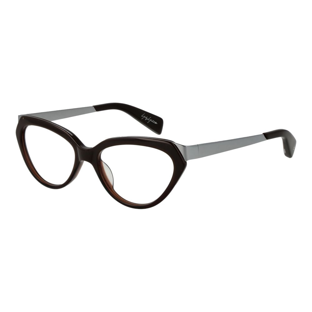 Eyeglasses Frames by Yohji Yamamoto for unisex in acetate brown features an refined silhouette, showcasing the refined brown coloured frame and sophisticated full-frame frame design.
