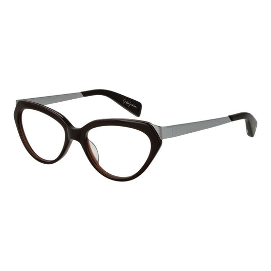 Eyeglasses Frames by Yohji Yamamoto for unisex in acetate brown features an refined silhouette, showcasing the refined brown coloured frame and sophisticated full-frame frame design.