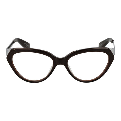 Eyeglasses Frames by Yohji Yamamoto for unisex in acetate brown features a refined silhouette, showcasing a refined brown coloured frame and full-frame frame design for a sophisticated, premium look.