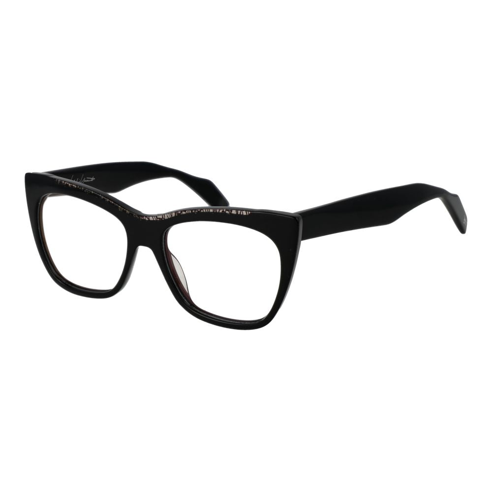 Eyeglasses Frames by Yohji Yamamoto for men in plastic black showcases a refined full-frame frame design with a refined black coloured frame finish for a refined and sophisticated look.